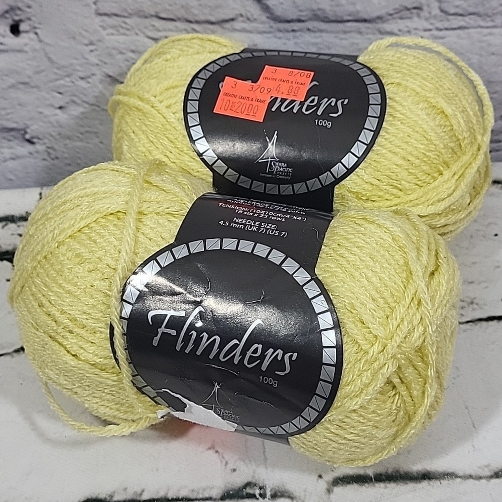 Lot Of 2 New Sierra‎ Pacific Flinders Yarn #574 Jonquil Yellow 210yd Skeins New